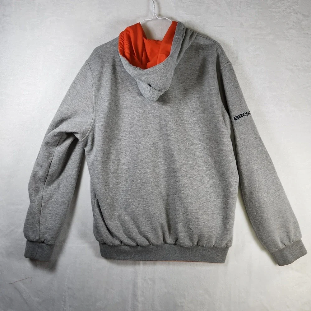 NFL‎ Denver Broncos Reversible Hoodie Jacket L Gray Orange AFC Full Zip
